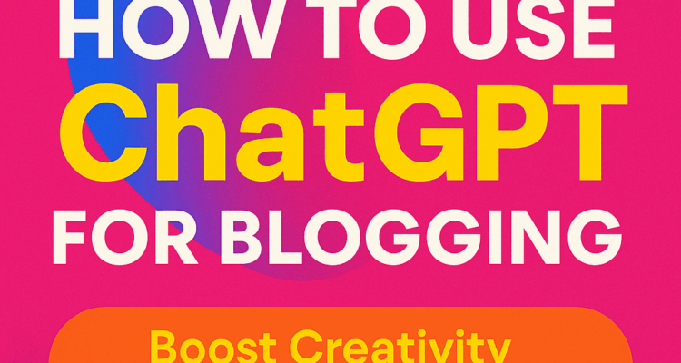 Bright, bold, and modern graphic design featuring the title 'Learn How to Use ChatGPT for Blogging' in a colorful, Gen Z-inspired style with vibrant backgrounds and playful typography.